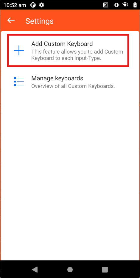 Add Custom Keyboard