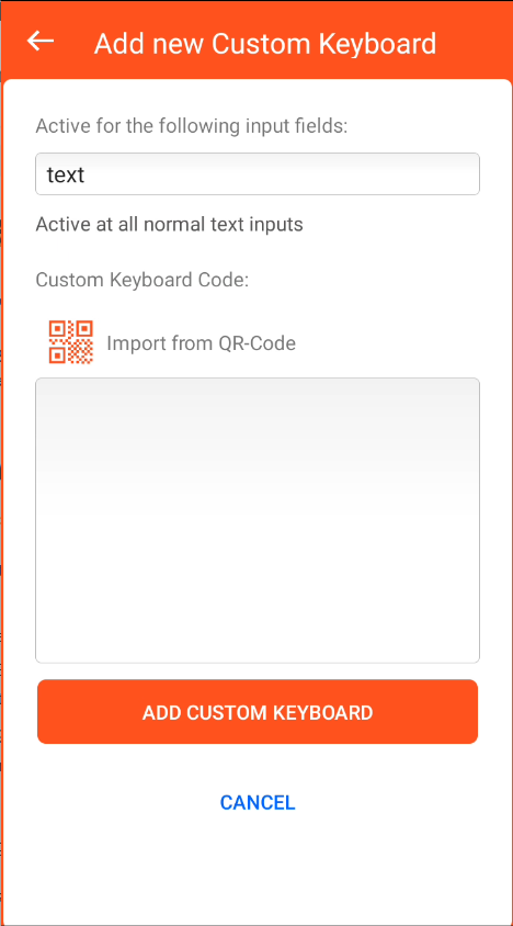 Input type selection